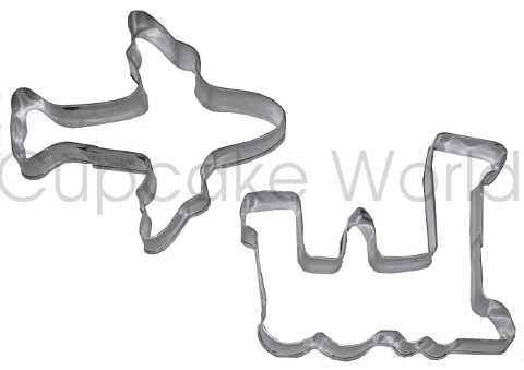 AEROPLANE & TRAIN BOYS COOKIE FONDANT CUTTERS 2PC SET AEROPLANE & TRAIN BOYS COOKIE FONDANT CUTTERS 2PC SET